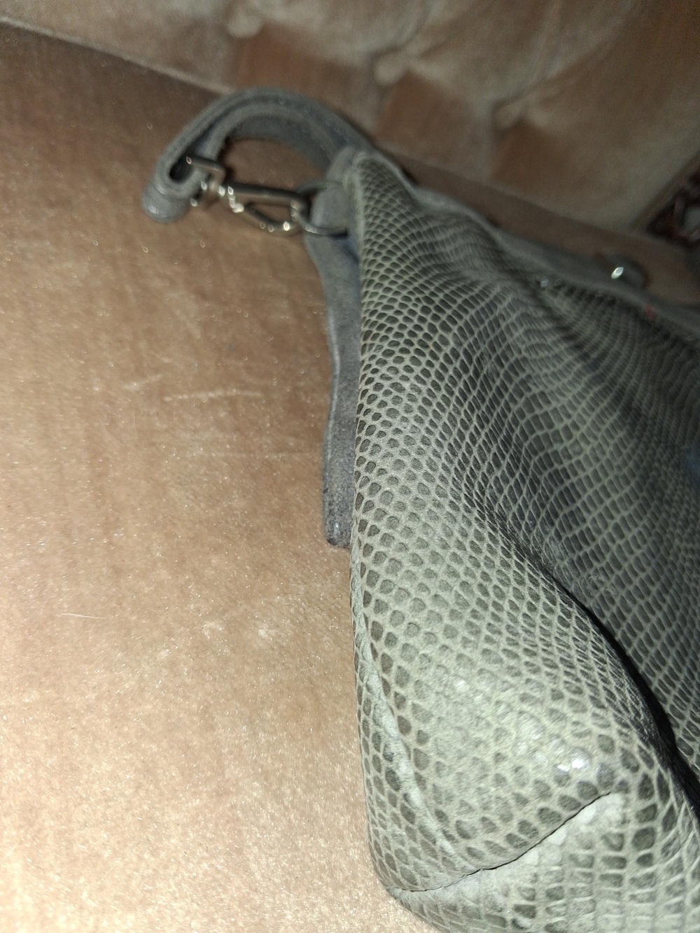 Hammitt los Angeles suede leather high end luxury purse gray snakeskin crossbody - Picture 11 of 14